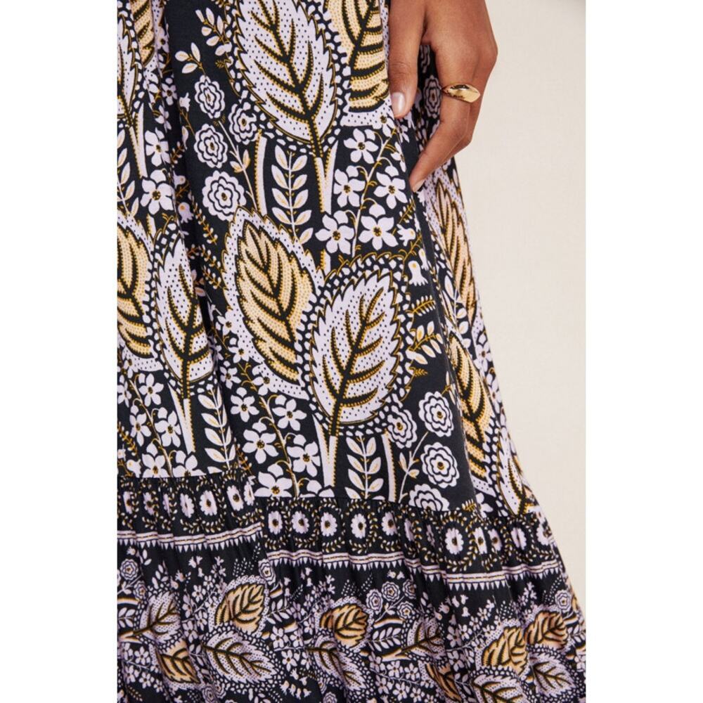 Maeve X Anthropologie Giulietta Tiered Maxi Full Length Dress Floral Sleeveless - Picture 3 of 14